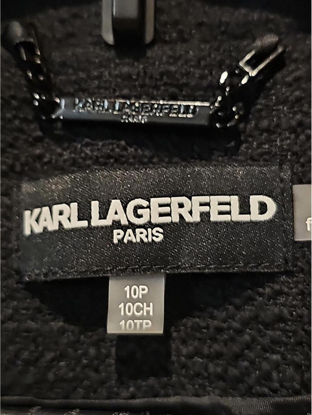 Karl Lagerfeld Paris Black Tweed Fringed Blazer Jacket Size 10 P  NWT  Ret $189 - Picture 4 of 9